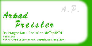 arpad preisler business card